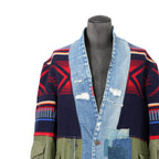 新品 GREG LAUREN グレッグローレン / 国内未入荷 50/50 KIMONO ARTIST COATコート / size 2 (KHAKI x MURTI COLOR)
