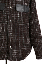 美品 AMIRI アミリ 22AW BOUCLE PADDED PVER SHIRT ツイードパデッドオーバーシャツジャケット / size M ブラウン
