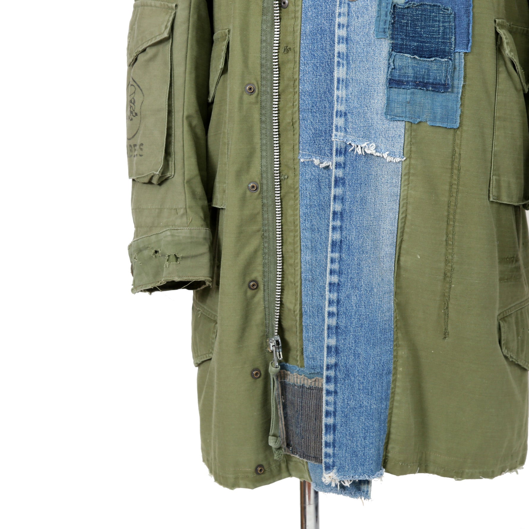 新品 GREG LAUREN グレッグローレン / 国内未入荷 50/50 KIMONO ARTIST COATコート / size 2 (KHAKI x MURTI COLOR)