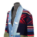 新品 GREG LAUREN グレッグローレン / 国内未入荷 50/50 KIMONO ARTIST COATコート / size 2 (KHAKI x MURTI COLOR)