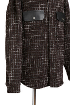 美品 AMIRI アミリ 22AW BOUCLE PADDED PVER SHIRT ツイードパデッドオーバーシャツジャケット / size M ブラウン