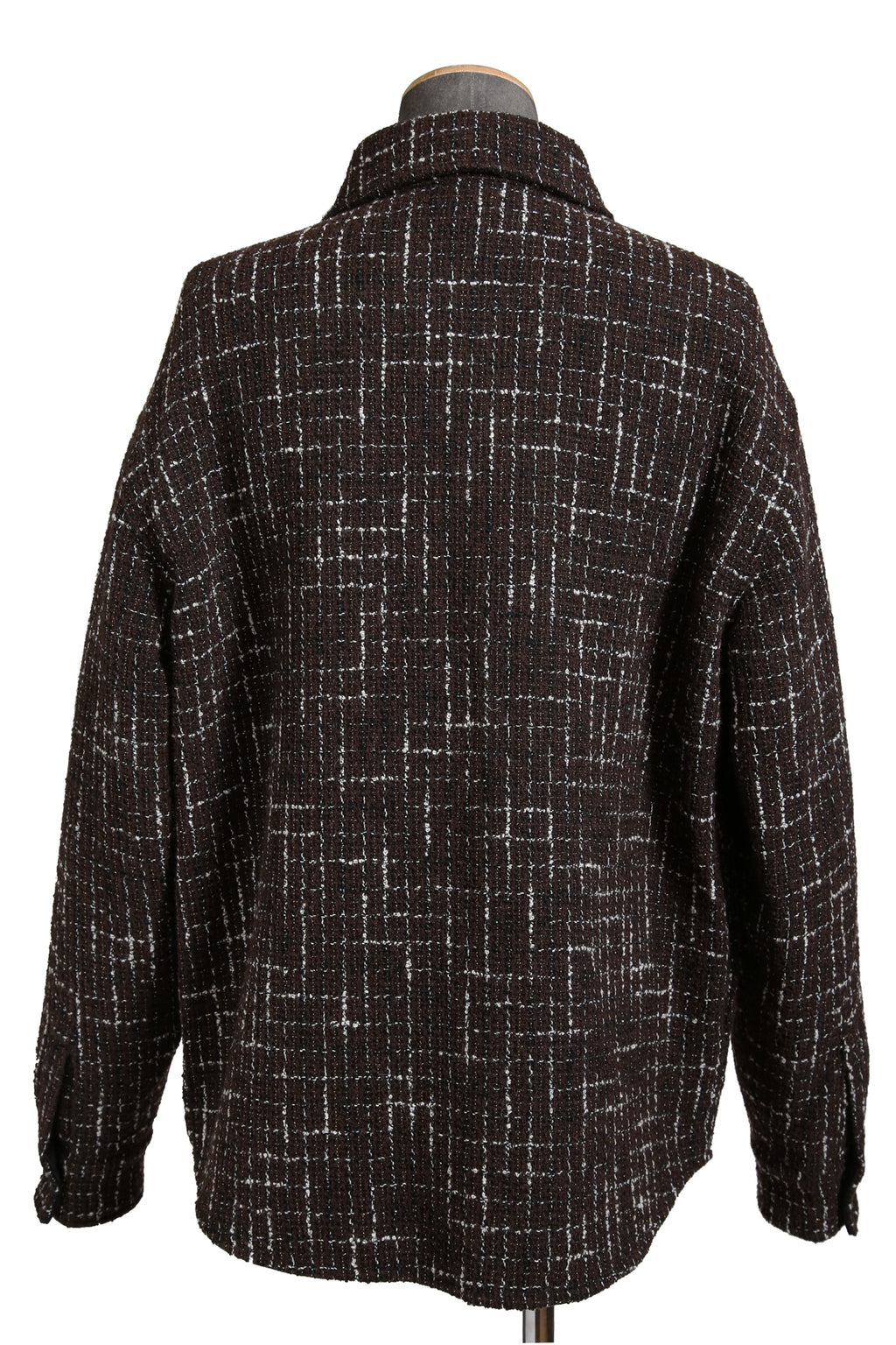 美品 AMIRI アミリ 22AW BOUCLE PADDED PVER SHIRT ツイードパデッドオーバーシャツジャケット / size M ブラウン