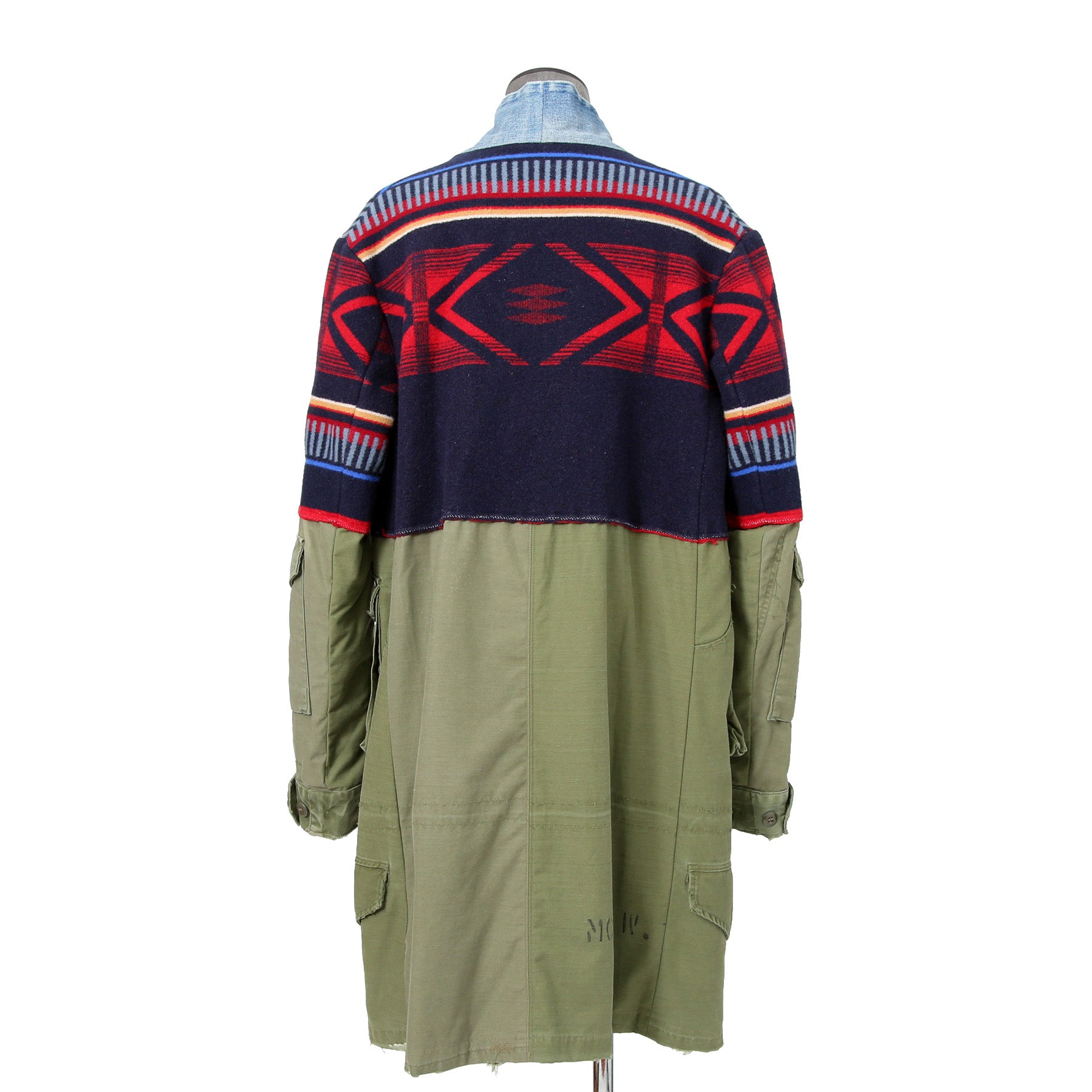 新品 GREG LAUREN グレッグローレン / 国内未入荷 50/50 KIMONO ARTIST COATコート / size 2 (KHAKI x MURTI COLOR)