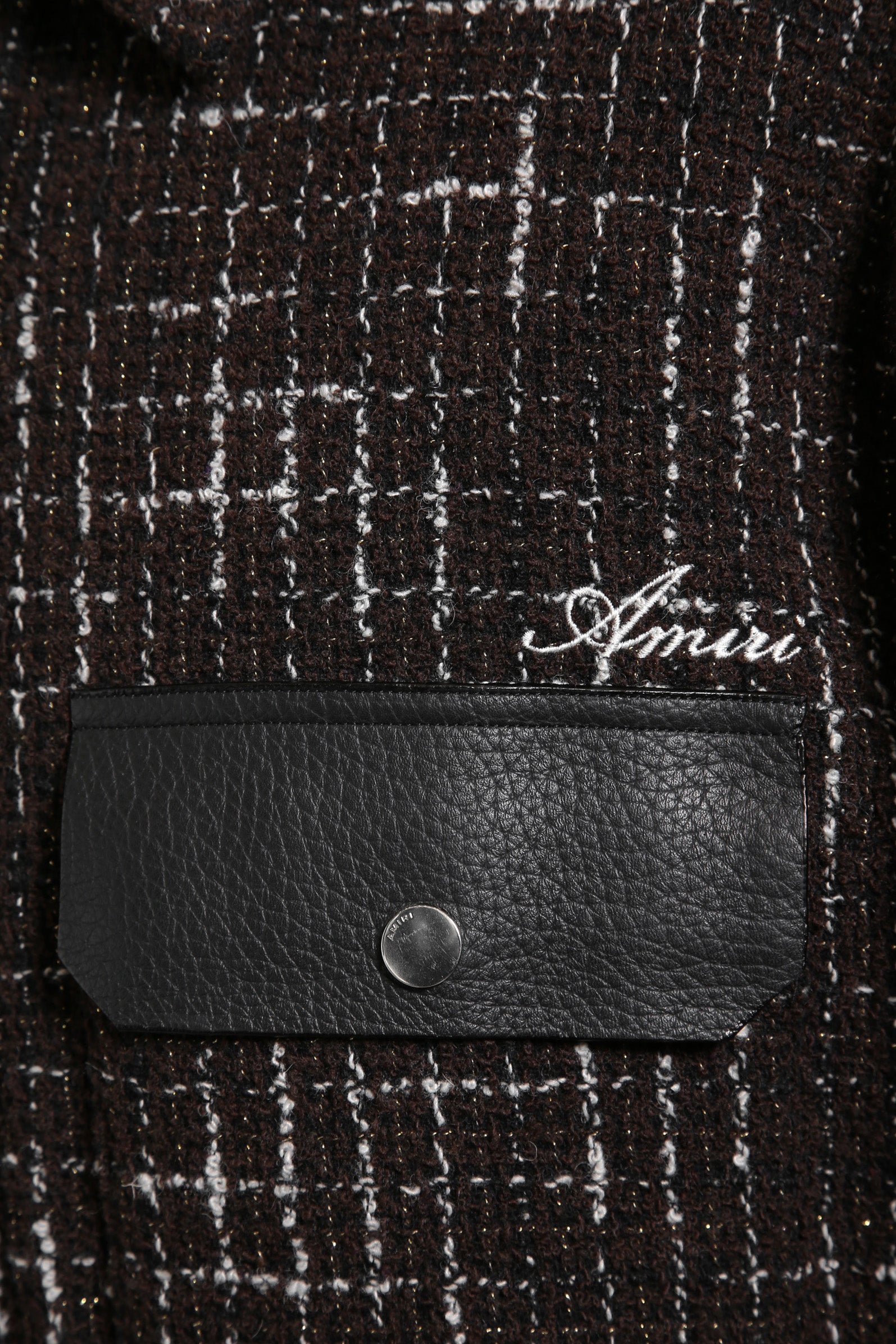 美品 AMIRI アミリ 22AW BOUCLE PADDED PVER SHIRT ツイードパデッドオーバーシャツジャケット / size M ブラウン