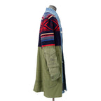新品 GREG LAUREN グレッグローレン / 国内未入荷 50/50 KIMONO ARTIST COATコート / size 2 (KHAKI x MURTI COLOR)