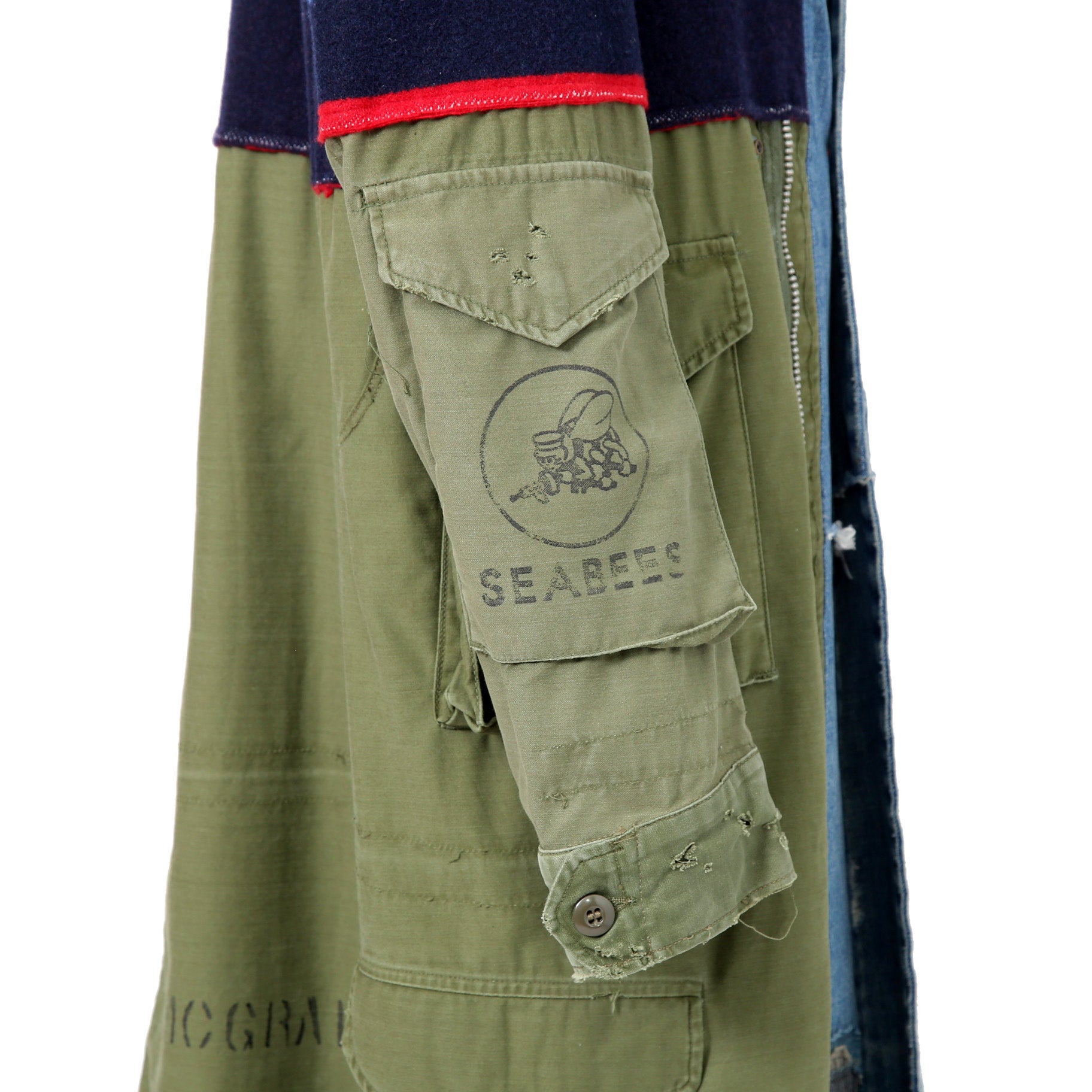新品 GREG LAUREN グレッグローレン / 国内未入荷 50/50 KIMONO ARTIST COATコート / size 2 (KHAKI x MURTI COLOR)