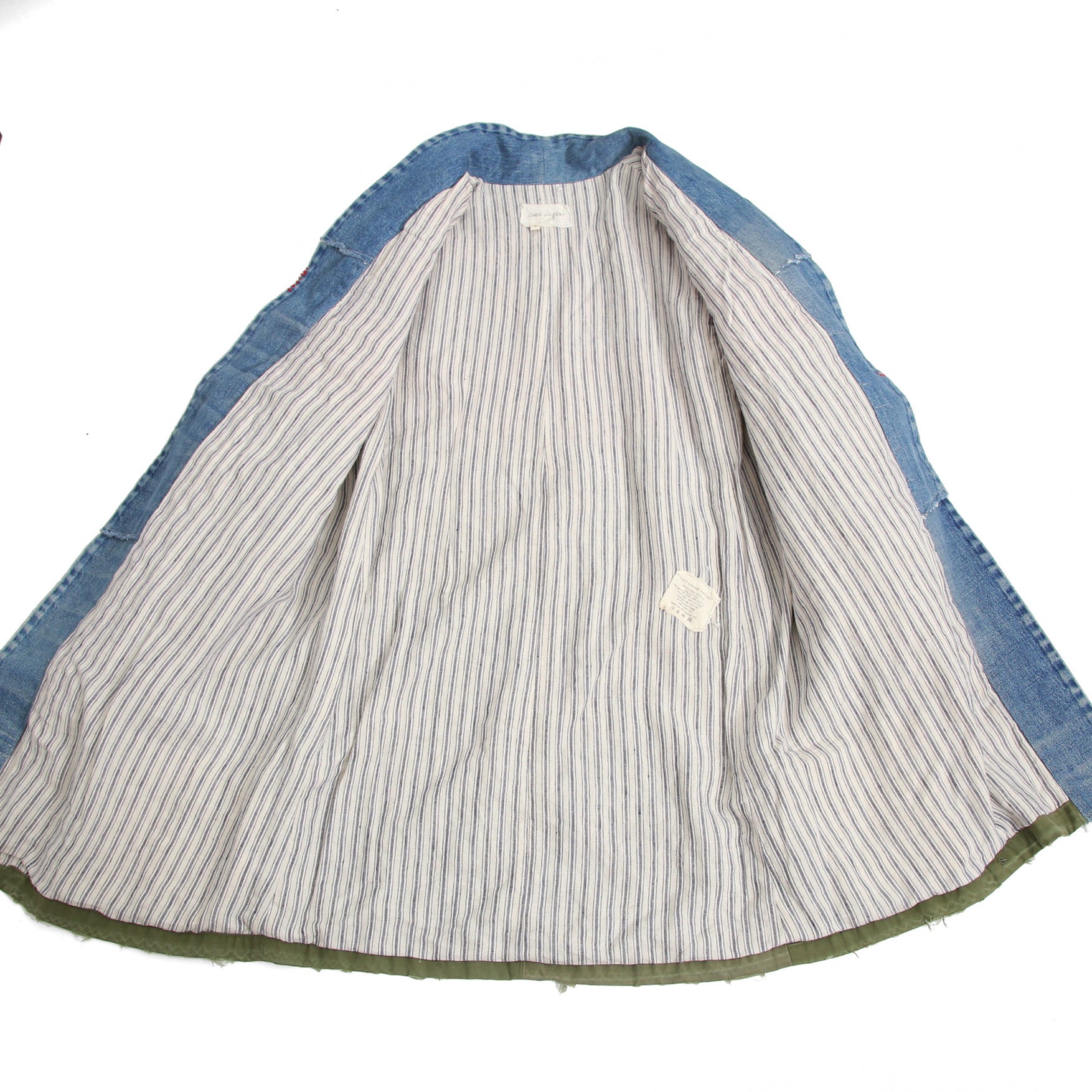 新品 GREG LAUREN グレッグローレン / 国内未入荷 50/50 KIMONO ARTIST COATコート / size 2 (KHAKI x MURTI COLOR)