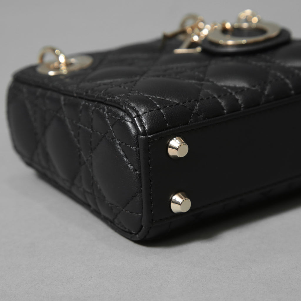 Dior クリスチャン ディオール / Lady Dior マイクロバッグ /カナージュ ラムスキン / S0856ONGE_M900 / BLACK