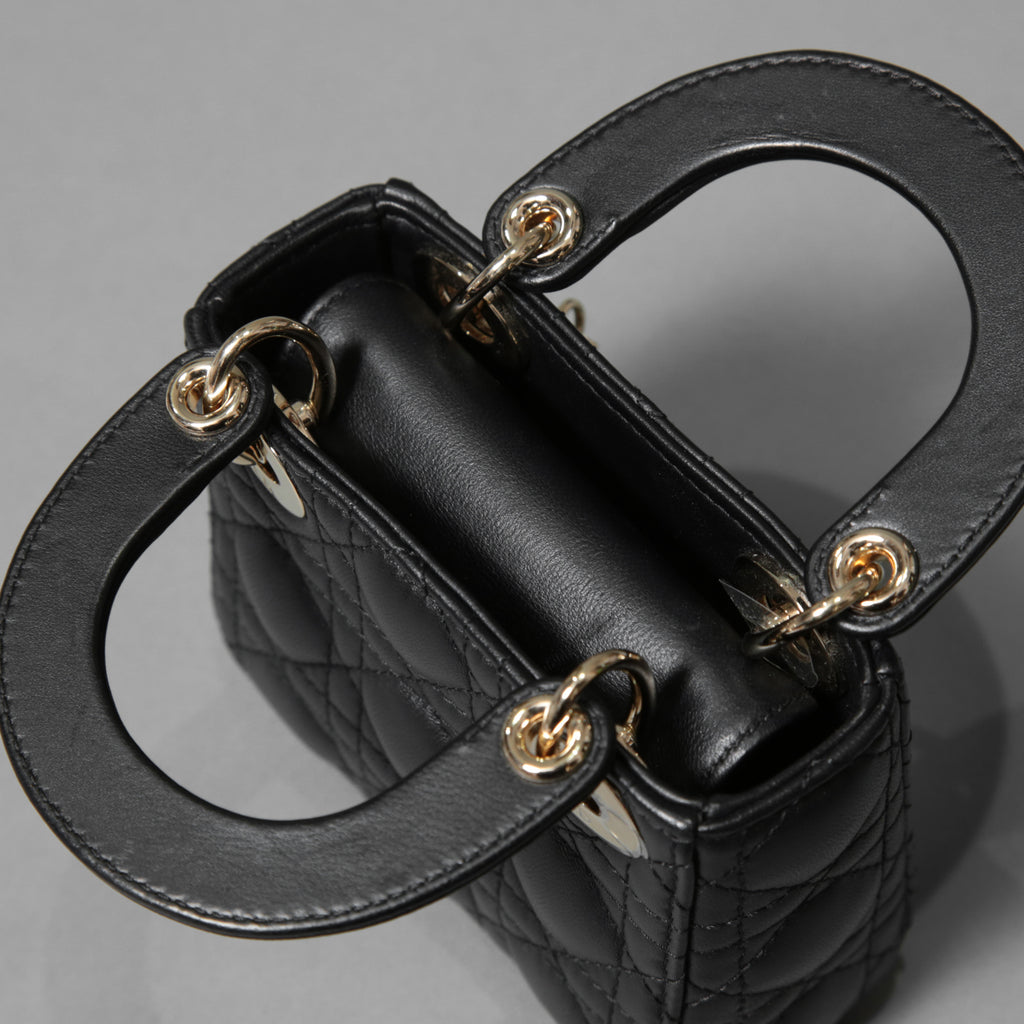 Dior クリスチャン ディオール / Lady Dior マイクロバッグ /カナージュ ラムスキン / S0856ONGE_M900 / BLACK