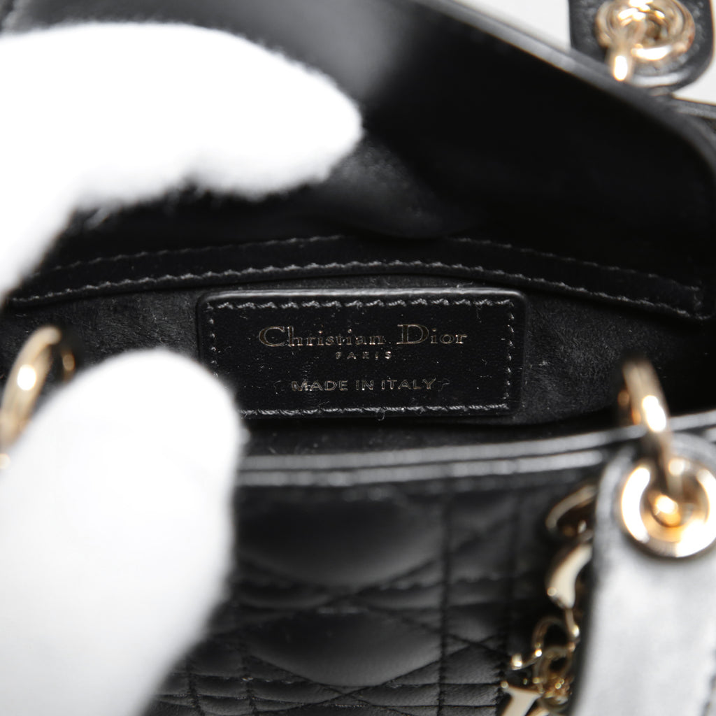 Dior クリスチャン ディオール / Lady Dior マイクロバッグ /カナージュ ラムスキン / S0856ONGE_M900 / BLACK