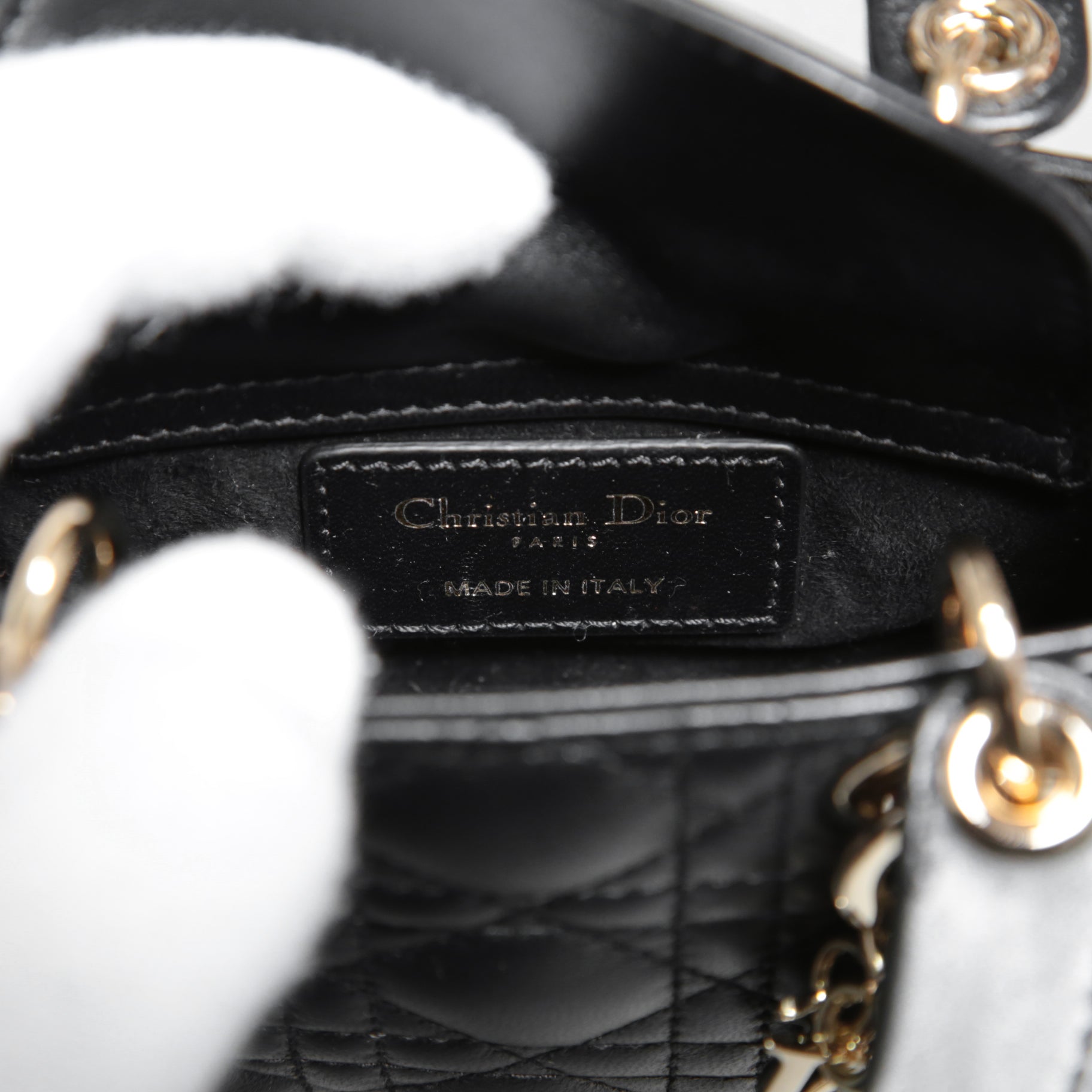 Dior クリスチャン ディオール / Lady Dior マイクロバッグ /カナージュ ラムスキン / S0856ONGE_M900 / BLACK