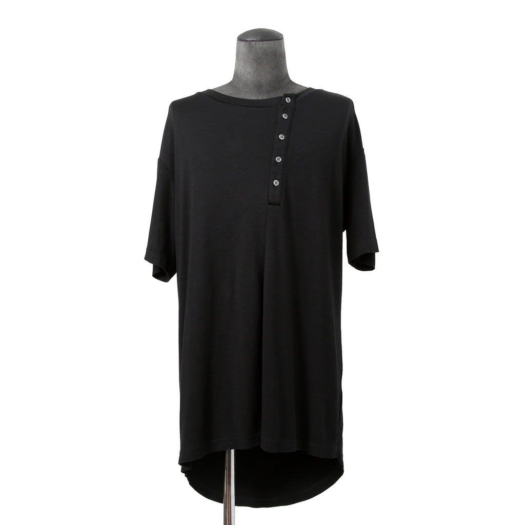 LEMURIA レムリア / BIAS HENRY NECK S/S TOP / DELAVIS PUNCH ROME / Free size (BLACK)