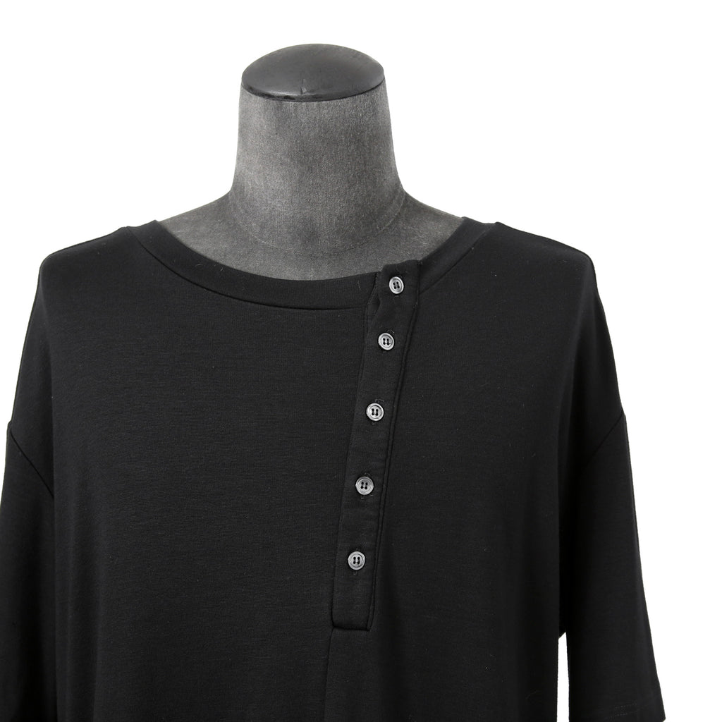 LEMURIA レムリア / BIAS HENRY NECK S/S TOP / DELAVIS PUNCH ROME / Free size (BLACK)