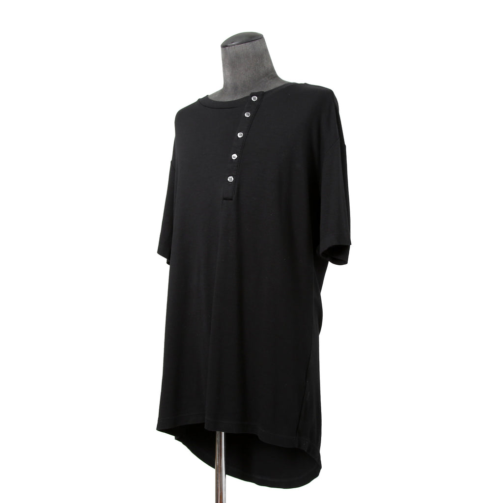 LEMURIA レムリア / BIAS HENRY NECK S/S TOP / DELAVIS PUNCH ROME / Free size (BLACK)