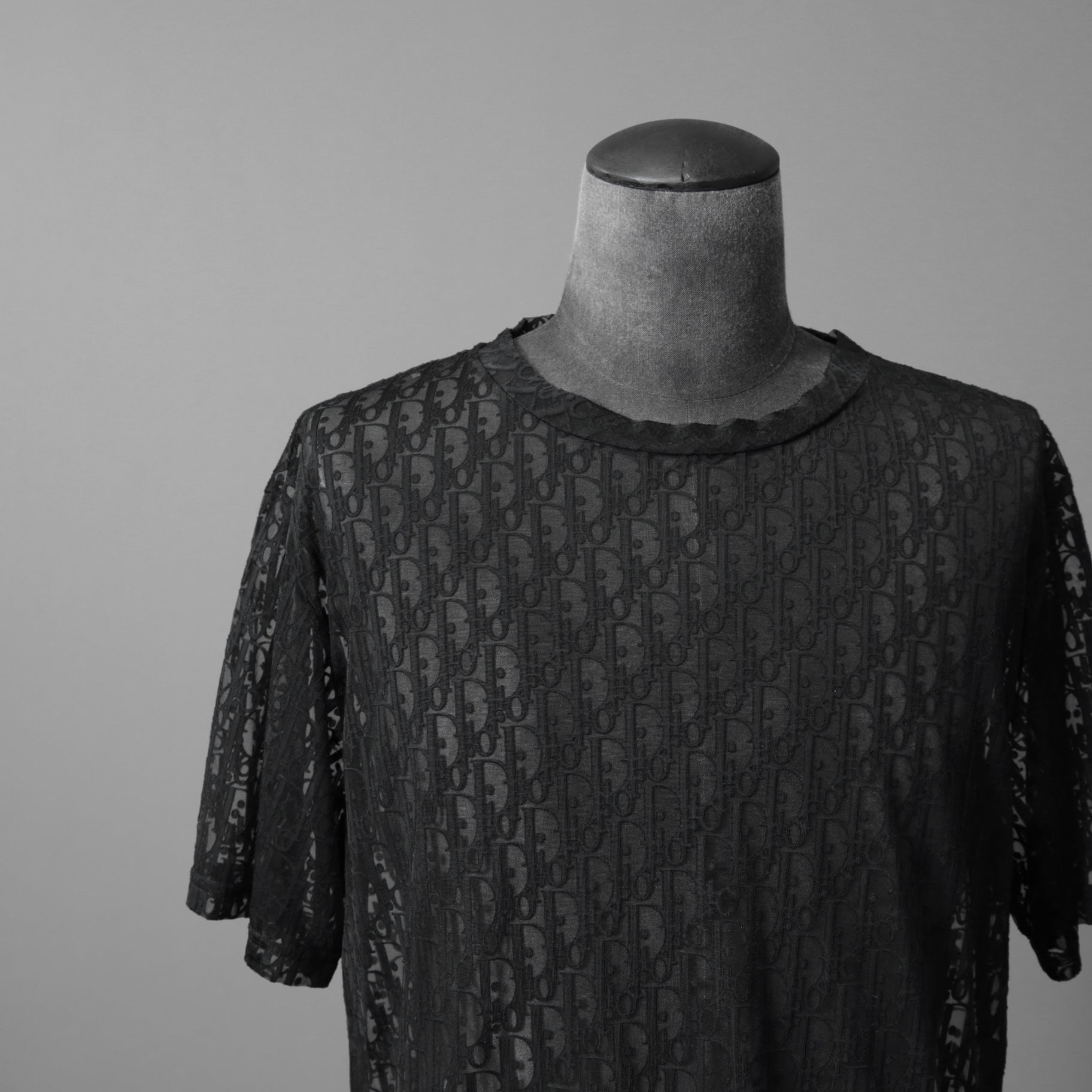 DIOR クリスチャンディオール / 21SS 美品 Oblique See-Through T-Shirt オブリーク柄  / 半袖Tシャツ / 923J615A0537 /size M (BLACK)