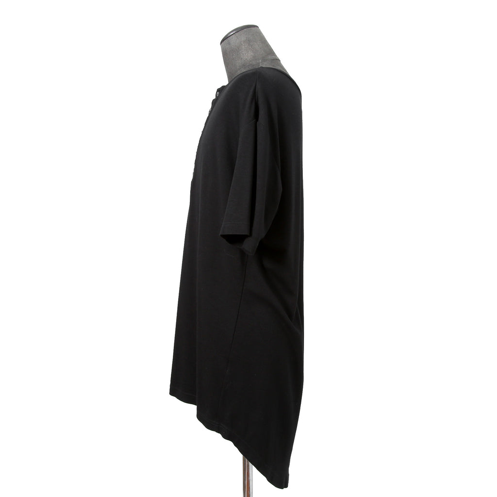 LEMURIA レムリア / BIAS HENRY NECK S/S TOP / DELAVIS PUNCH ROME / Free size (BLACK)