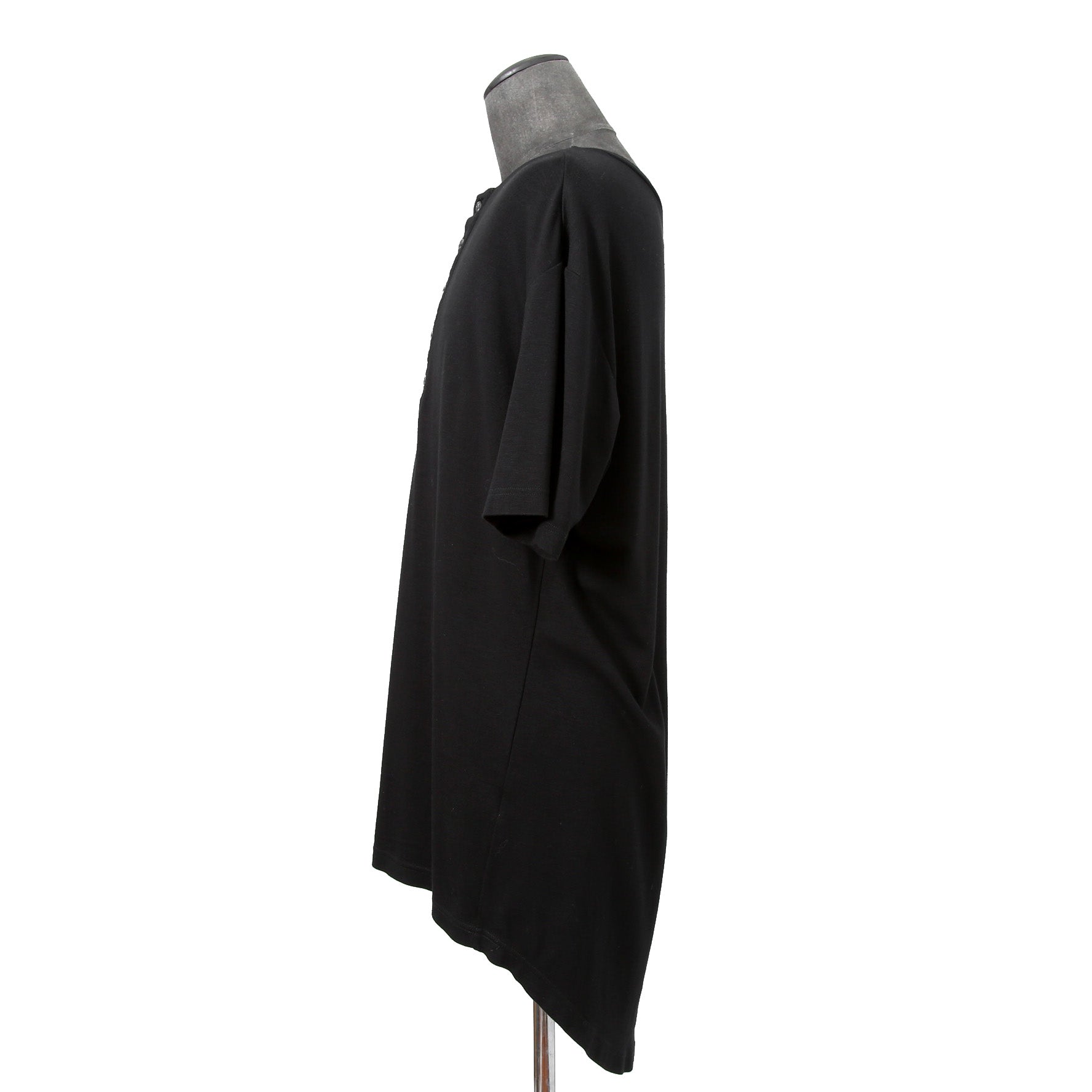LEMURIA レムリア / BIAS HENRY NECK S/S TOP / DELAVIS PUNCH ROME / Free size (BLACK)