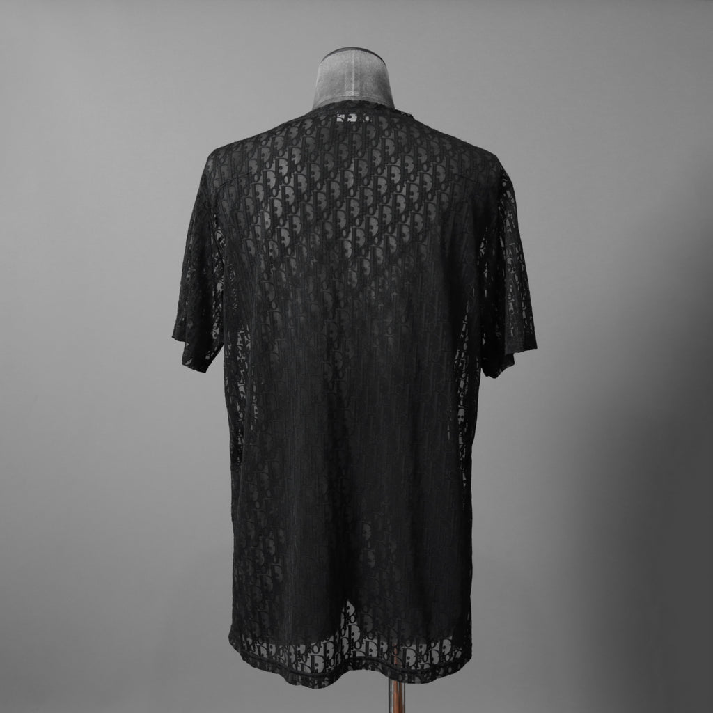 DIOR クリスチャンディオール / 21SS 美品 Oblique See-Through T-Shirt オブリーク柄  / 半袖Tシャツ / 923J615A0537 /size M (BLACK)