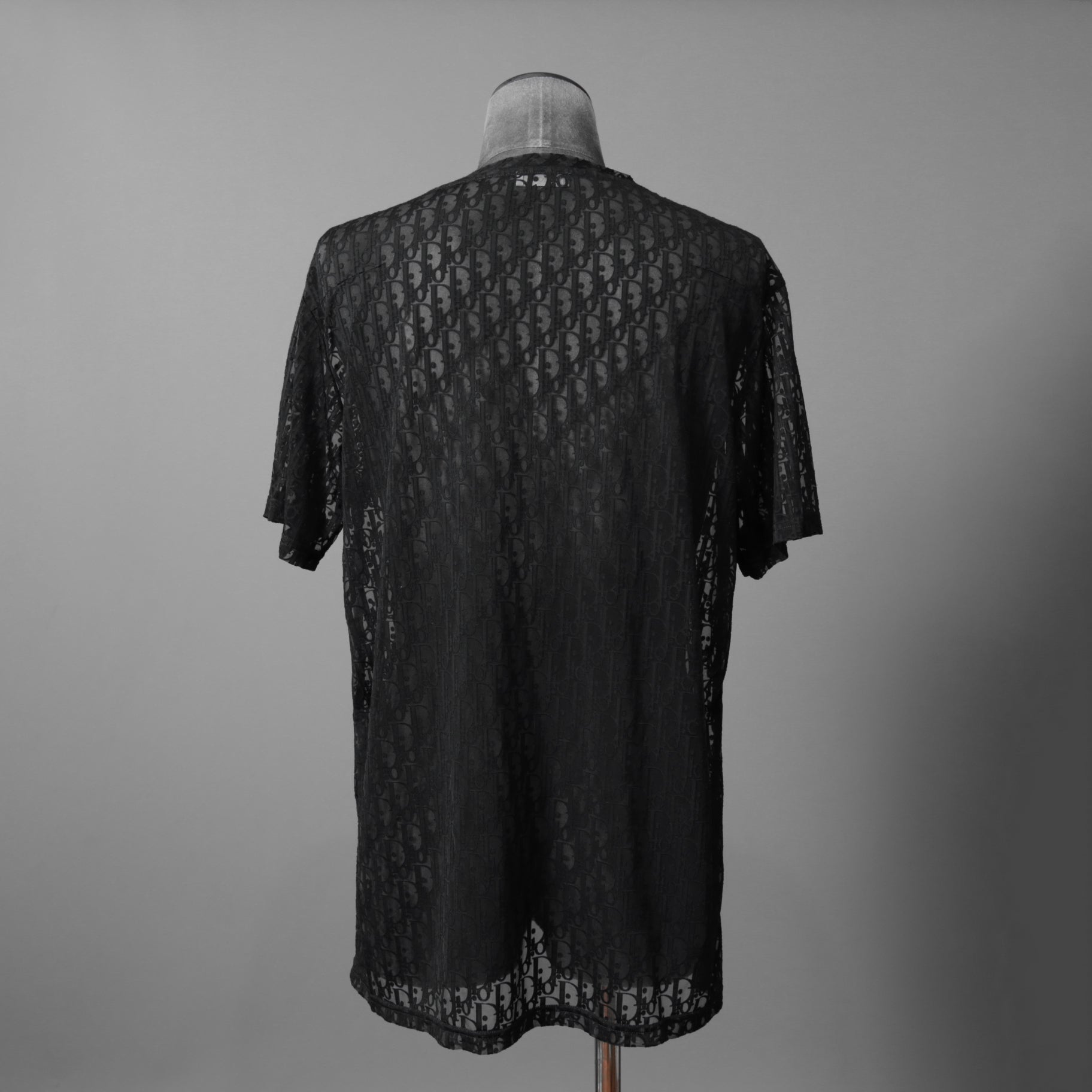 DIOR クリスチャンディオール / 21SS 美品 Oblique See-Through T-Shirt オブリーク柄  / 半袖Tシャツ / 923J615A0537 /size M (BLACK)