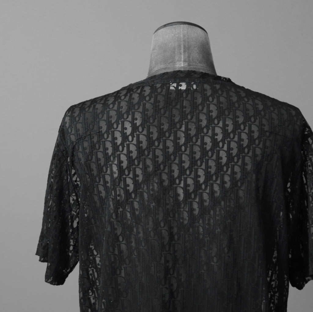 DIOR クリスチャンディオール / 21SS 美品 Oblique See-Through T-Shirt オブリーク柄  / 半袖Tシャツ / 923J615A0537 /size M (BLACK)