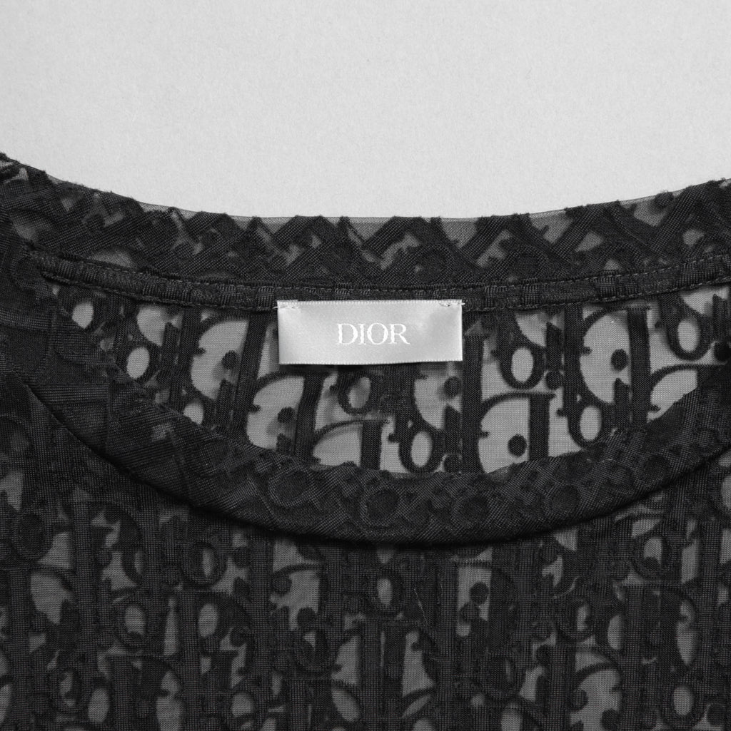 DIOR クリスチャンディオール / 21SS 美品 Oblique See-Through T-Shirt オブリーク柄  / 半袖Tシャツ / 923J615A0537 /size M (BLACK)