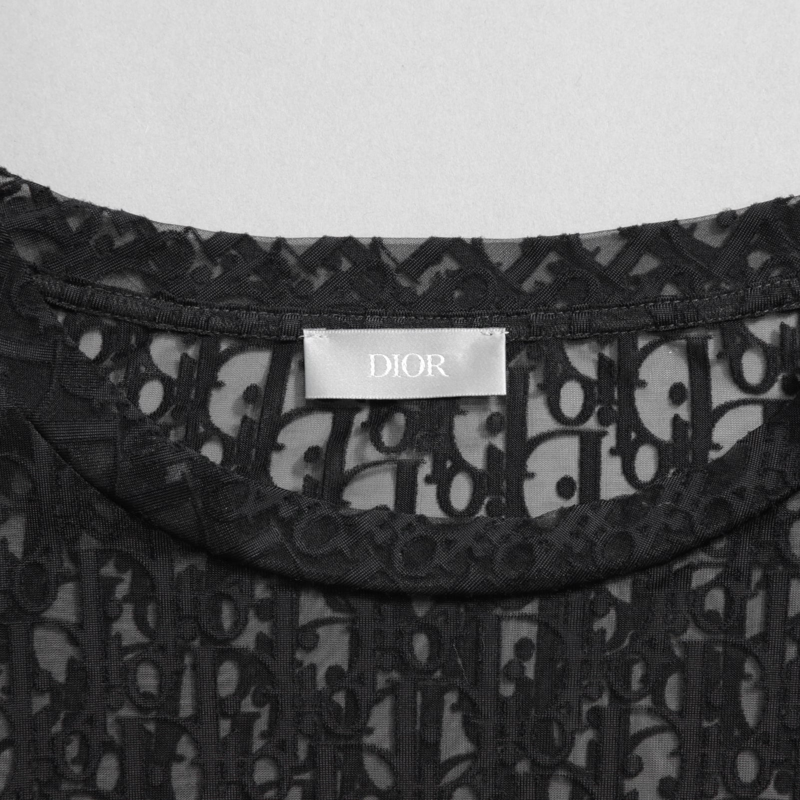 DIOR クリスチャンディオール / 21SS 美品 Oblique See-Through T-Shirt オブリーク柄  / 半袖Tシャツ / 923J615A0537 /size M (BLACK)