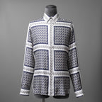 DIOR クリスチャンディオール / 21SS 美品 Oblique Print Silk Shirt / オブリーク 総柄 長袖シャツ / 013C502A5095 /size 40 (WHITE)