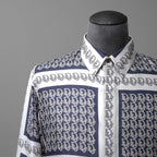 DIOR クリスチャンディオール / 21SS 美品 Oblique Print Silk Shirt / オブリーク 総柄 長袖シャツ / 013C502A5095 /size 40 (WHITE)