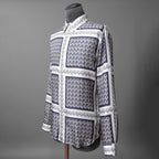 DIOR クリスチャンディオール / 21SS 美品 Oblique Print Silk Shirt / オブリーク 総柄 長袖シャツ / 013C502A5095 /size 40 (WHITE)