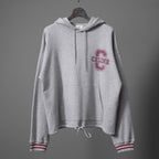 CELINE セリーヌ /  22SS 美品 アスレティック ルーズ カシミア/コットン スウェット "C" フーディ / フード パーカー / 2Y5454501 / size M (Grey / Burgundy) レディース