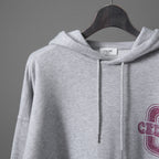 CELINE セリーヌ /  22SS 美品 アスレティック ルーズ カシミア/コットン スウェット "C" フーディ / フード パーカー / 2Y5454501 / size M (Grey / Burgundy) レディース