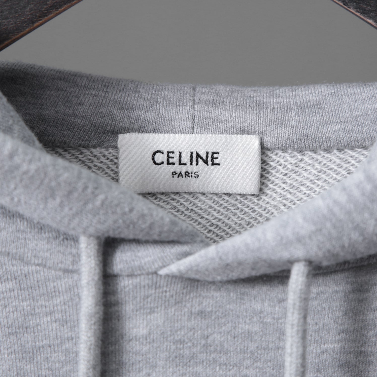 CELINE セリーヌ /  22SS 美品 アスレティック ルーズ カシミア/コットン スウェット "C" フーディ / フード パーカー / 2Y5454501 / size M (Grey / Burgundy) レディース