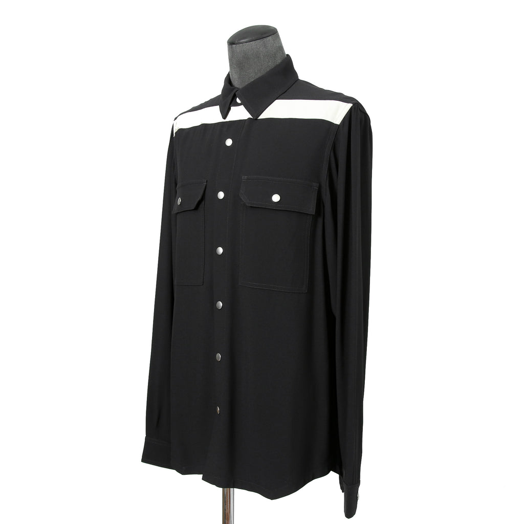 美品 RICK OWENS リックオウエンス / 22FW STROBE / Outershirt アウターシャツ / RU02B2729-HYER3 / size 46 (BLACK)
