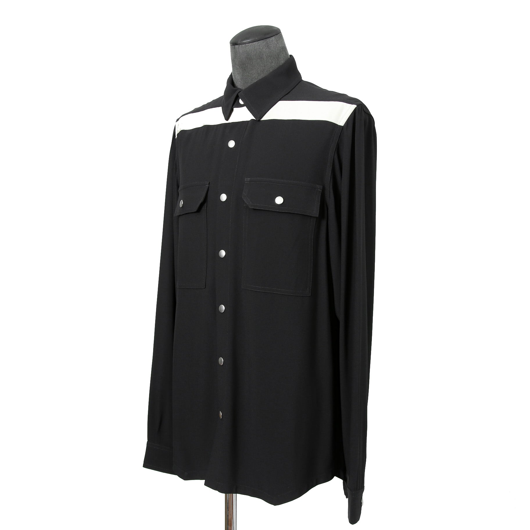 美品 RICK OWENS リックオウエンス / 22FW STROBE / Outershirt アウターシャツ / RU02B2729-HYER3 / size 46 (BLACK)
