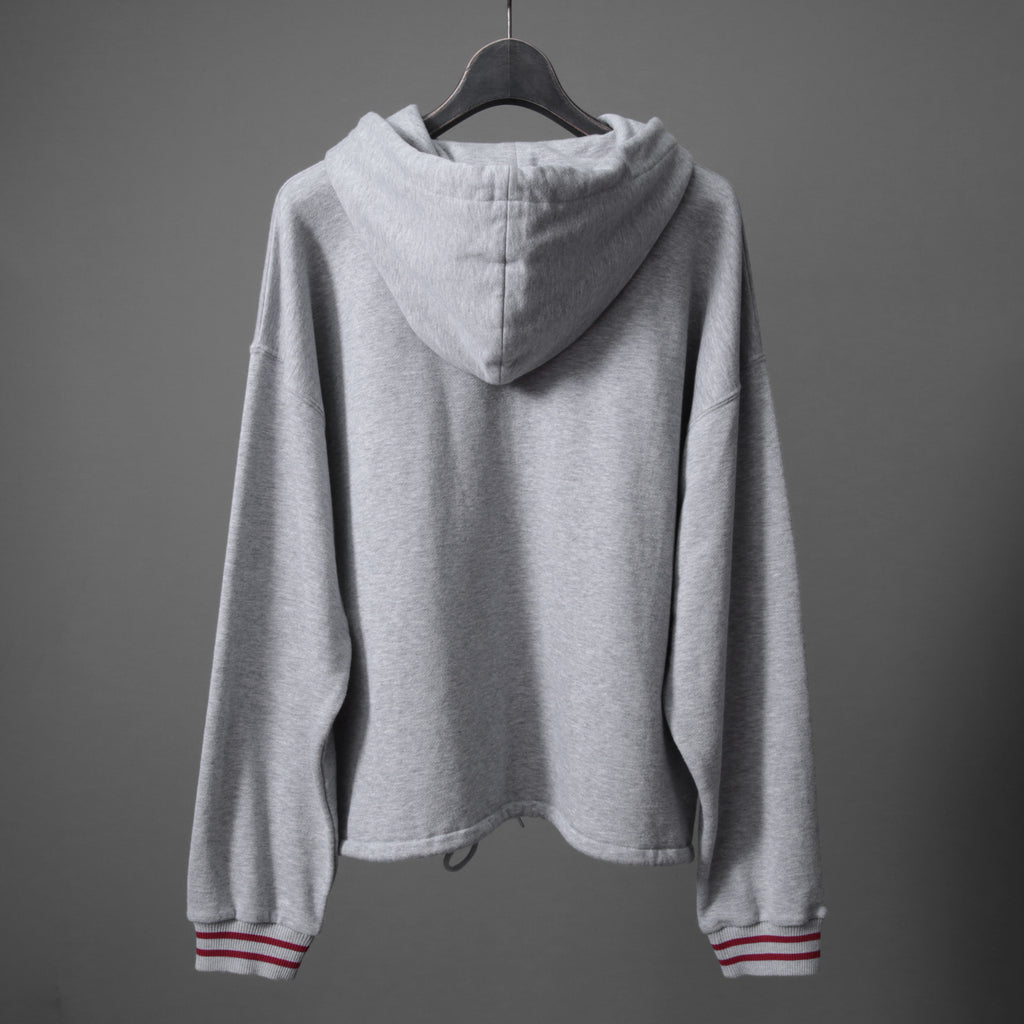 CELINE セリーヌ /  22SS 美品 アスレティック ルーズ カシミア/コットン スウェット "C" フーディ / フード パーカー / 2Y5454501 / size M (Grey / Burgundy) レディース