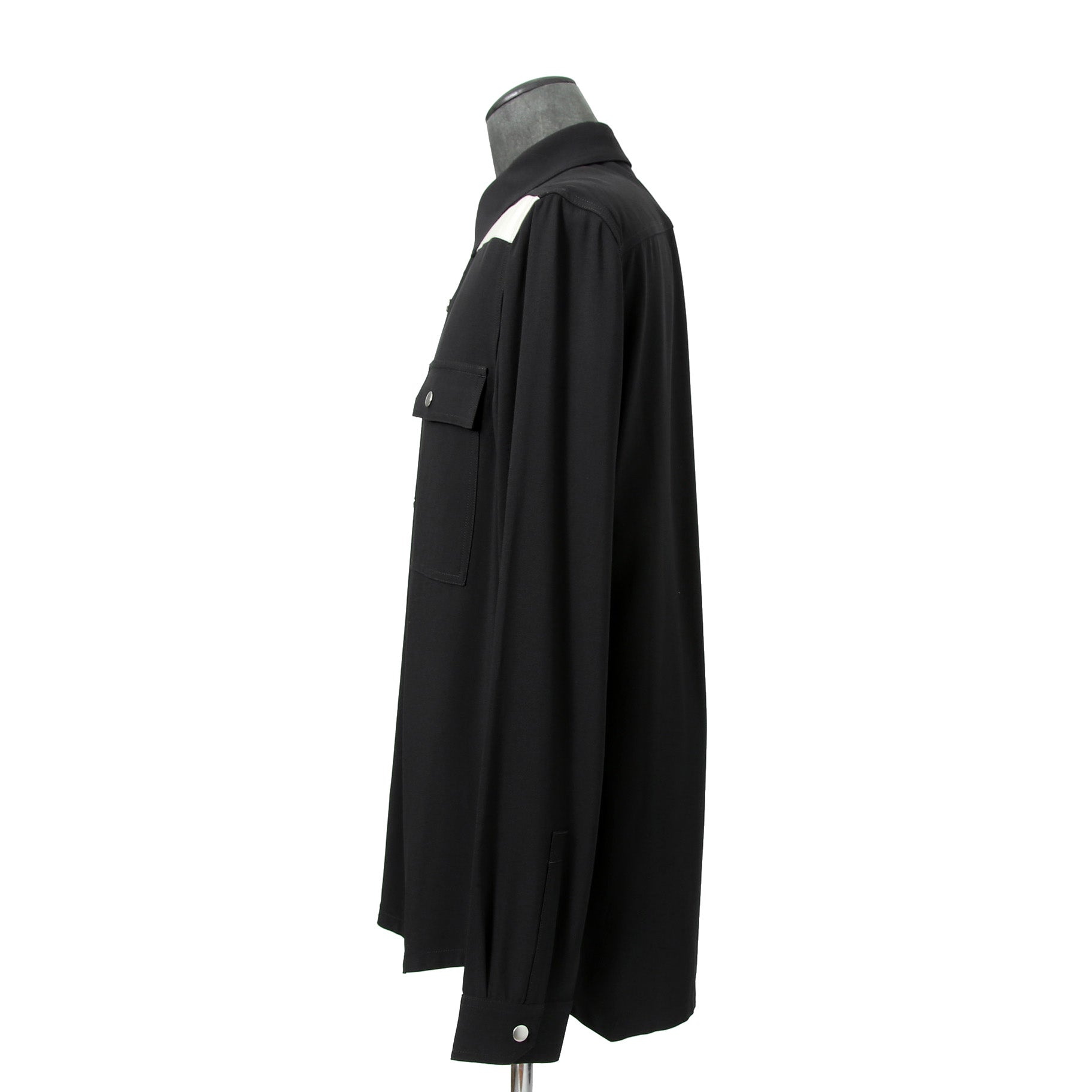 美品 RICK OWENS リックオウエンス / 22FW STROBE / Outershirt アウターシャツ / RU02B2729-HYER3 / size 46 (BLACK)