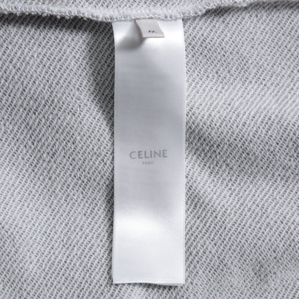 CELINE セリーヌ /  22SS 美品 アスレティック ルーズ カシミア/コットン スウェット "C" フーディ / フード パーカー / 2Y5454501 / size M (Grey / Burgundy) レディース