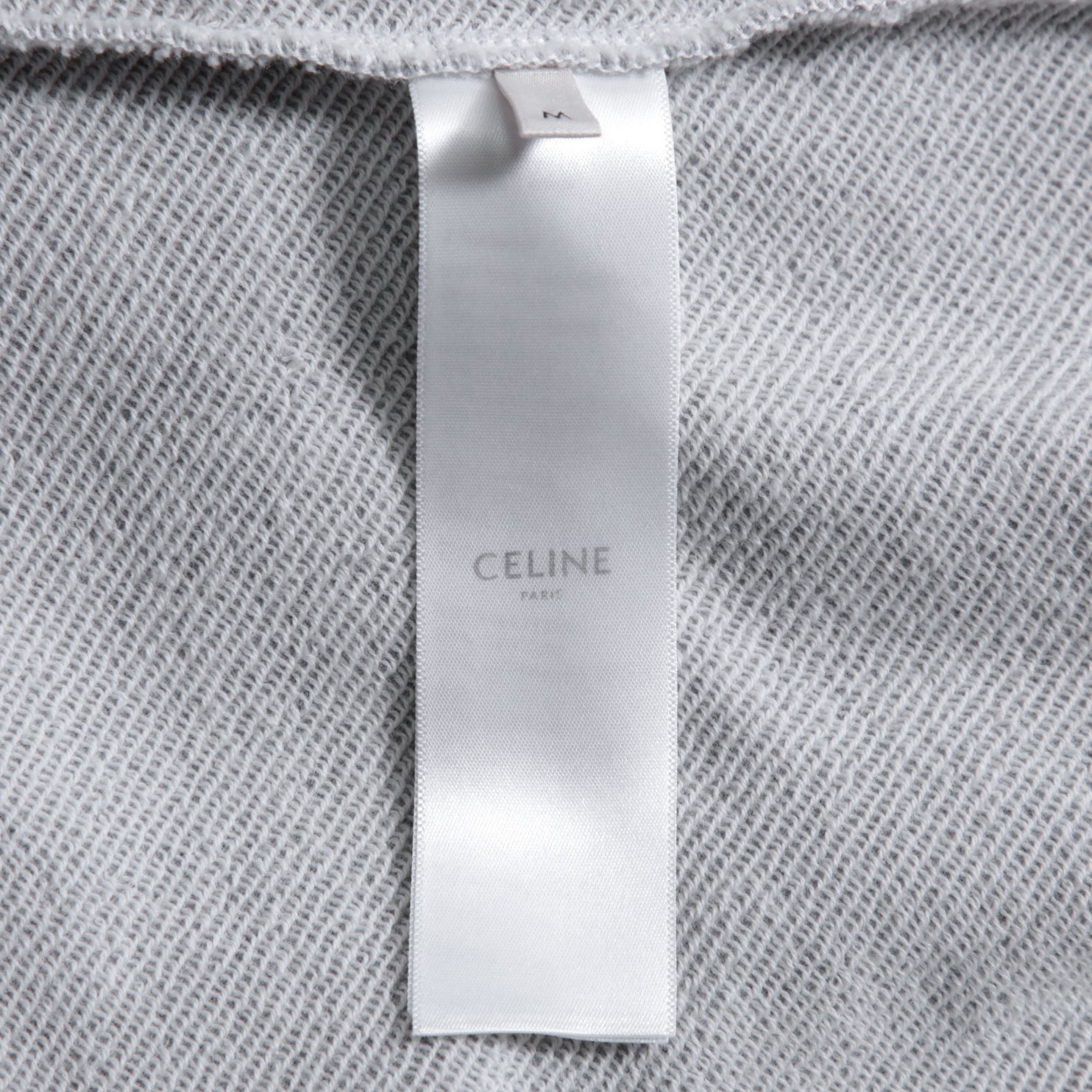 CELINE セリーヌ /  22SS 美品 アスレティック ルーズ カシミア/コットン スウェット "C" フーディ / フード パーカー / 2Y5454501 / size M (Grey / Burgundy) レディース