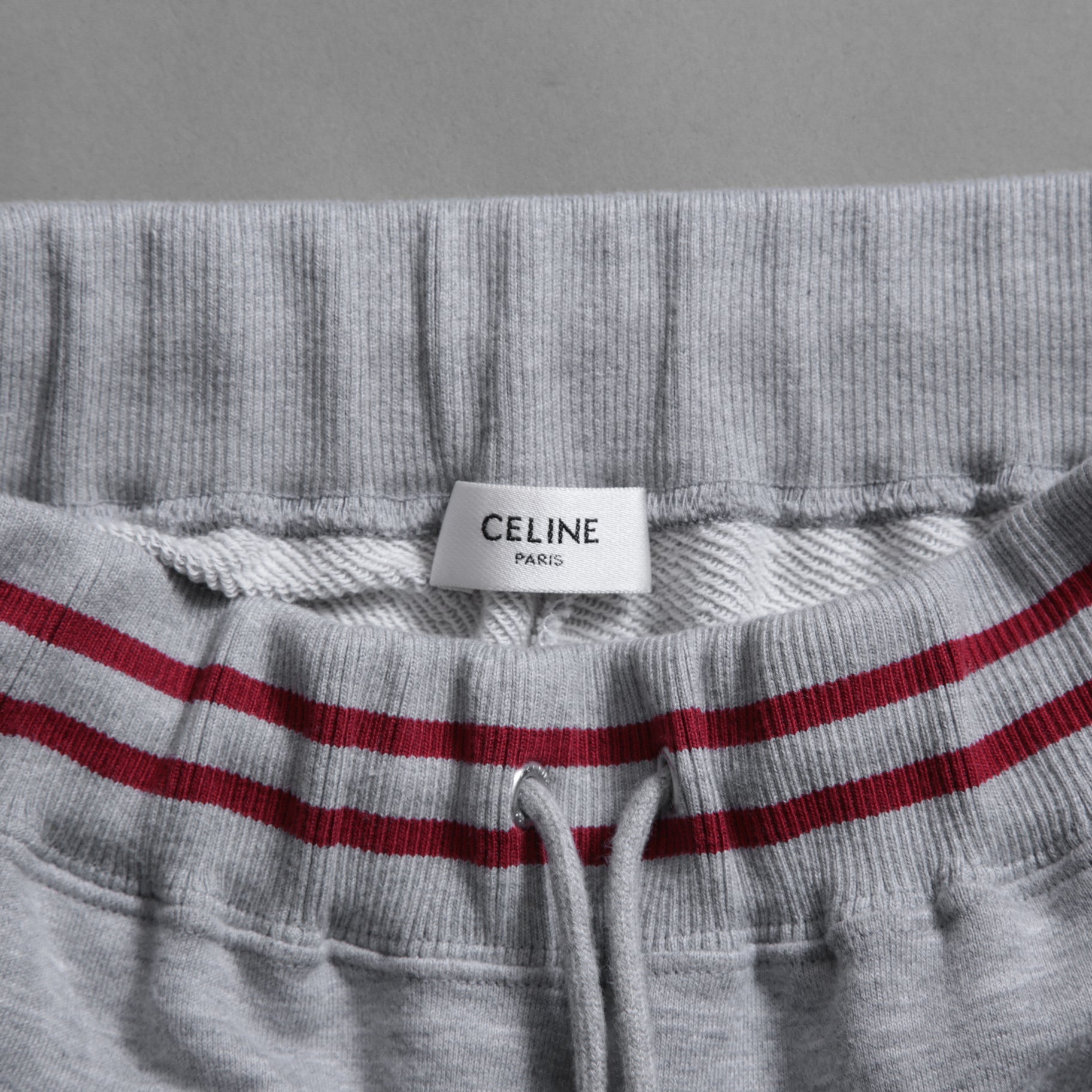 CELINE セリーヌ /  22SS 美品 アスレティック ルーズ カシミア/コットン スウェット "C" ジョガーパンツ / 2Z1244501  / size M (Grey / Burgundy) レディース