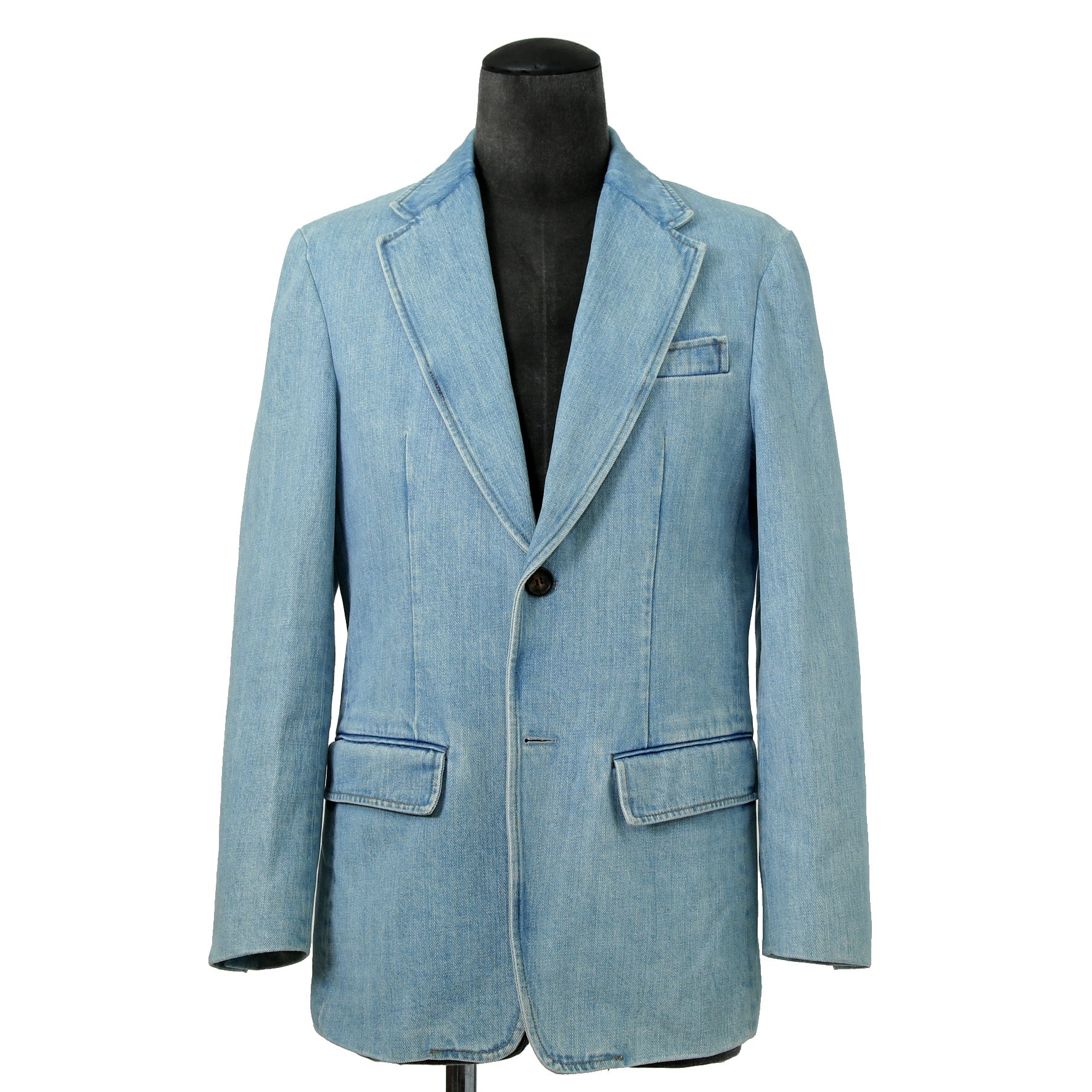 PRADA プラダ / 美品 2018 デニム 加工 2B ジャケット / size 46 (INDIGO)