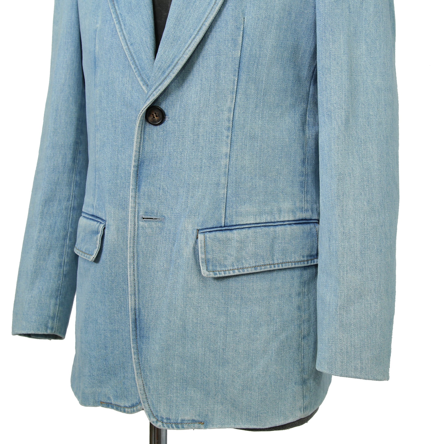 PRADA プラダ / 美品 2018 デニム 加工 2B ジャケット / size 46 (INDIGO)