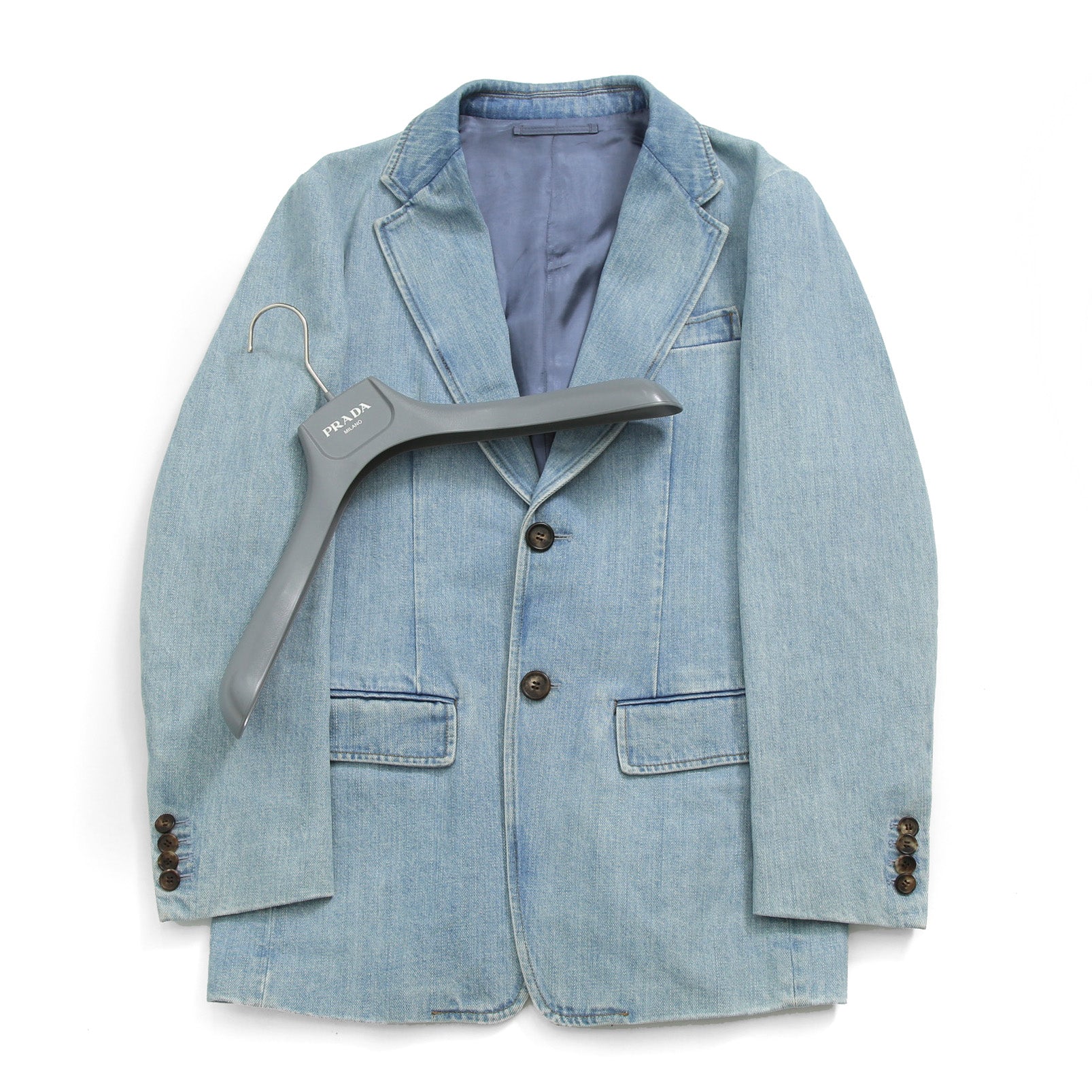 PRADA プラダ / 美品 2018 デニム 加工 2B ジャケット / size 46 (INDIGO)