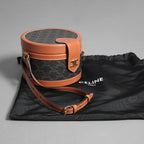 CELINE セリーヌ / 美品 TAMBOUR MEDIUM / トリオンフ タンブール ミディアム バッグ / PVC & カーフスキン (BLACK x TAN) ショルダーバッグ