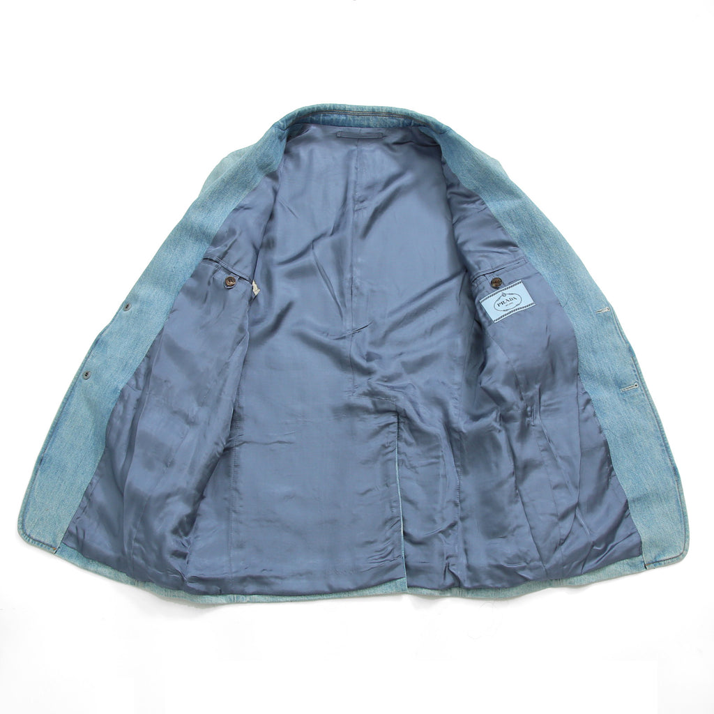 PRADA プラダ / 美品 2018 デニム 加工 2B ジャケット / size 46 (INDIGO)