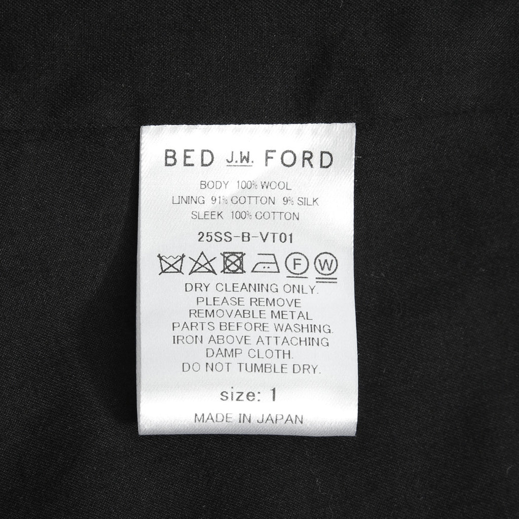 BED J.W FORD ベッドフォード / 美品 2025SS Modified Vest / WOOL SUPER 120’s / size 1 (BLACK)