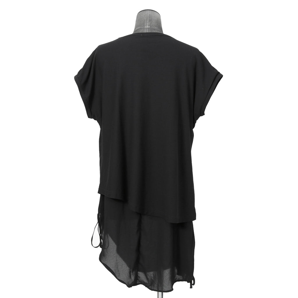 新品 A.F ARTEFACT アーティファクト / 21SS ノースリーブ レイヤード カットソー / size 4 (BLACK)