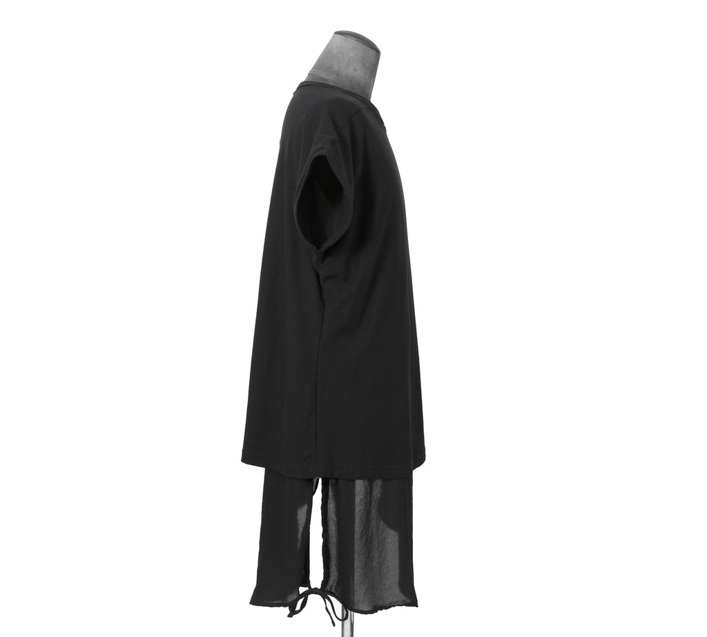 新品 A.F ARTEFACT アーティファクト / 21SS ノースリーブ レイヤード カットソー / size 4 (BLACK)