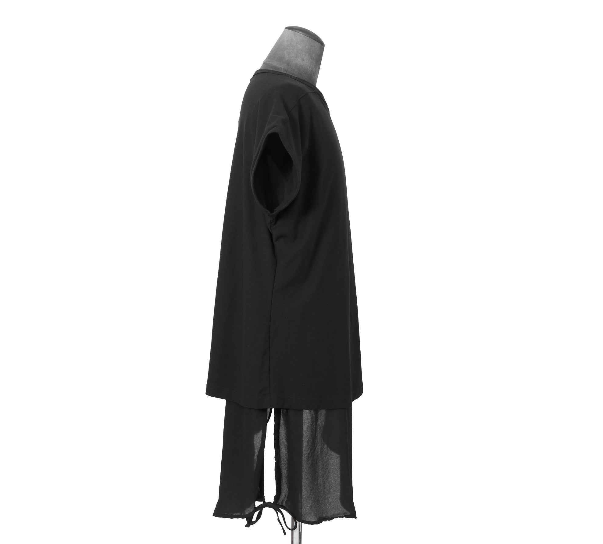 新品 A.F ARTEFACT アーティファクト / 21SS ノースリーブ レイヤード カットソー / size 4 (BLACK)