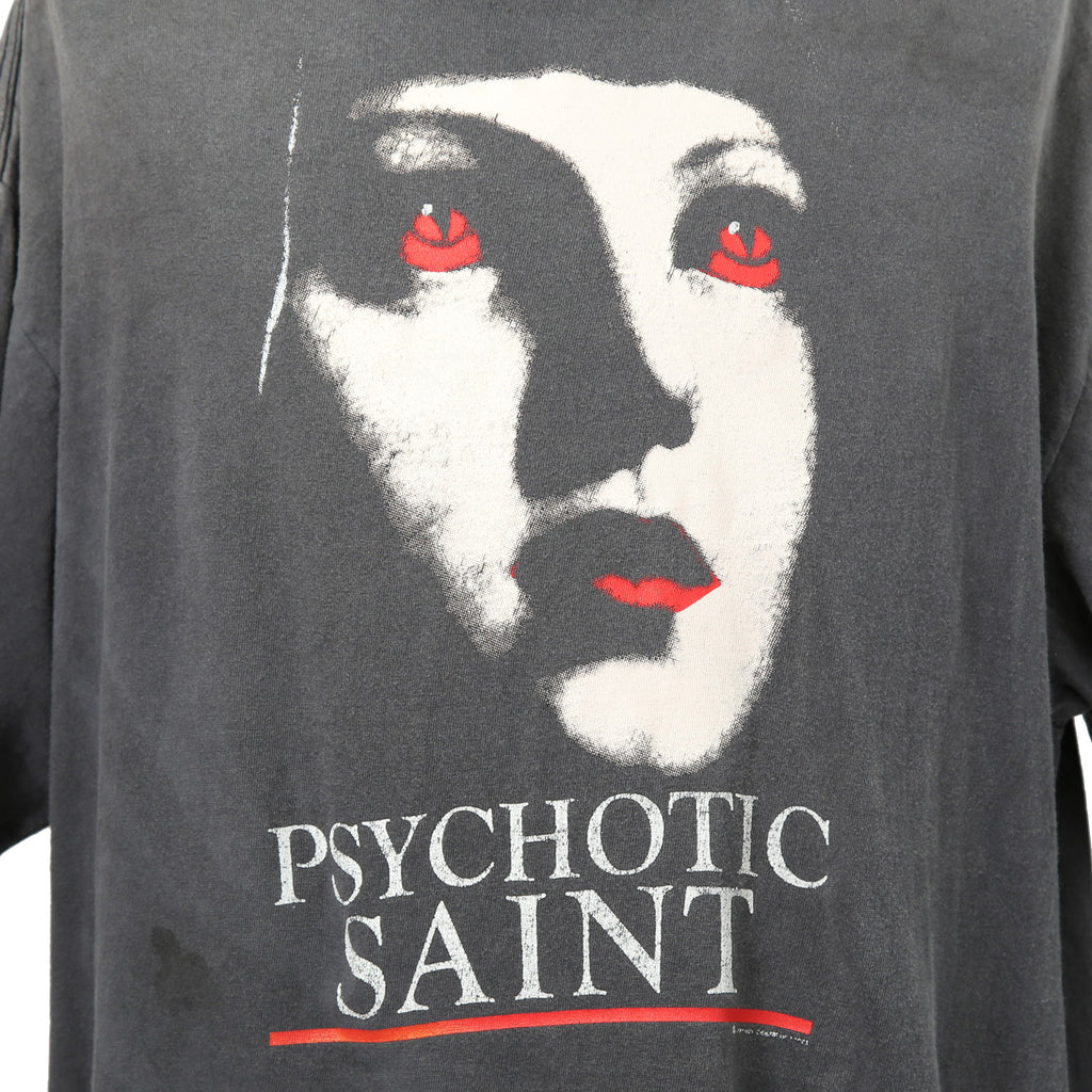 新品 SAINT M×××××× セントマイケル / 2025SS PSYCHOTIC SNT 半袖Tシャツ/ SM-HR8-0000-004 / size L (BLACK)