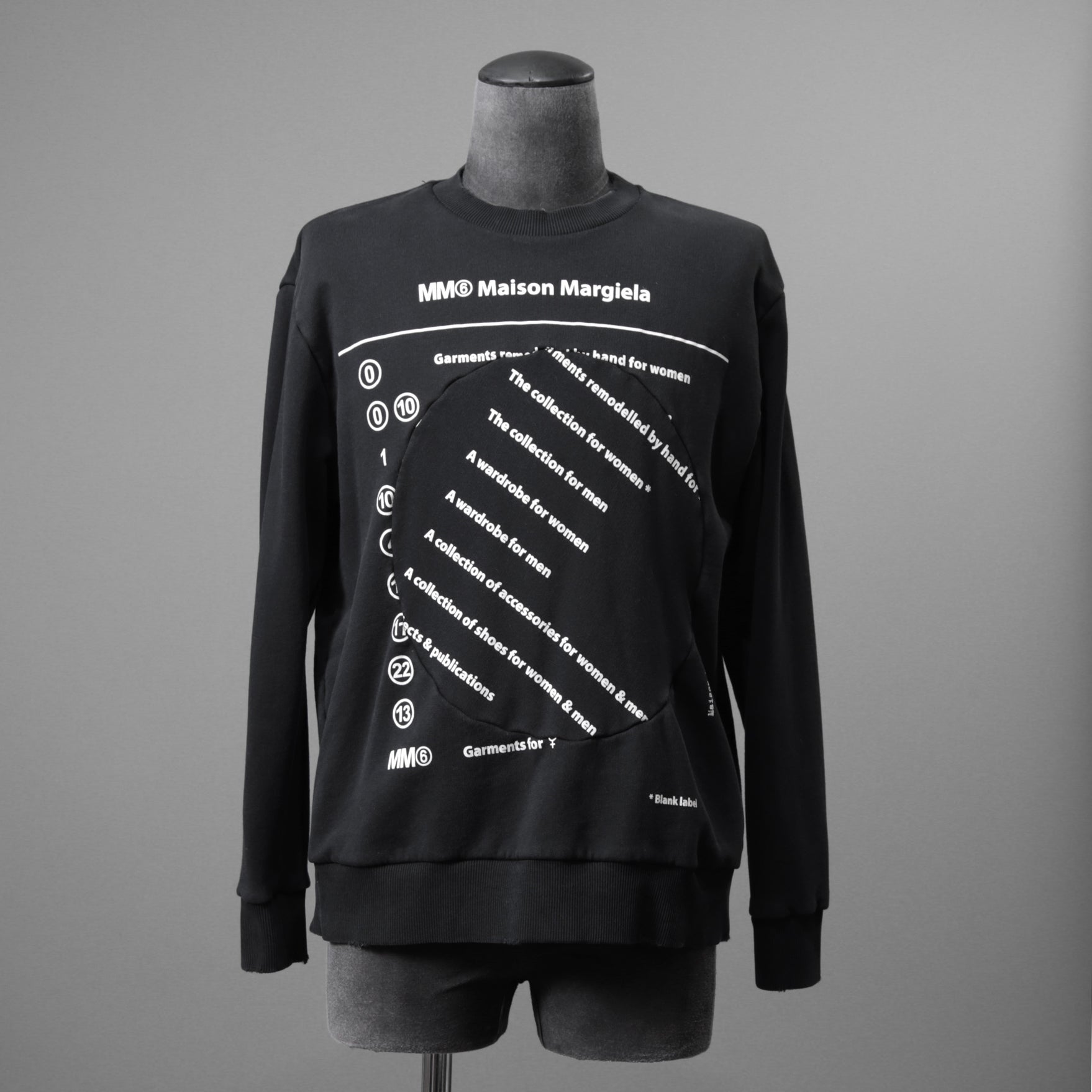 MM6 メゾン マルジェラ / 23SS インターシャ ロゴ 長袖 スウェット / S52GU0193 S25537 / size S (BLACK) ユニセックス